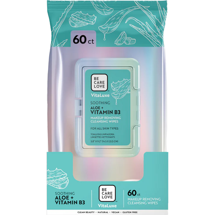 BE CARE LOVE Vitaluxe Soothing MakeUp Removing Wipes