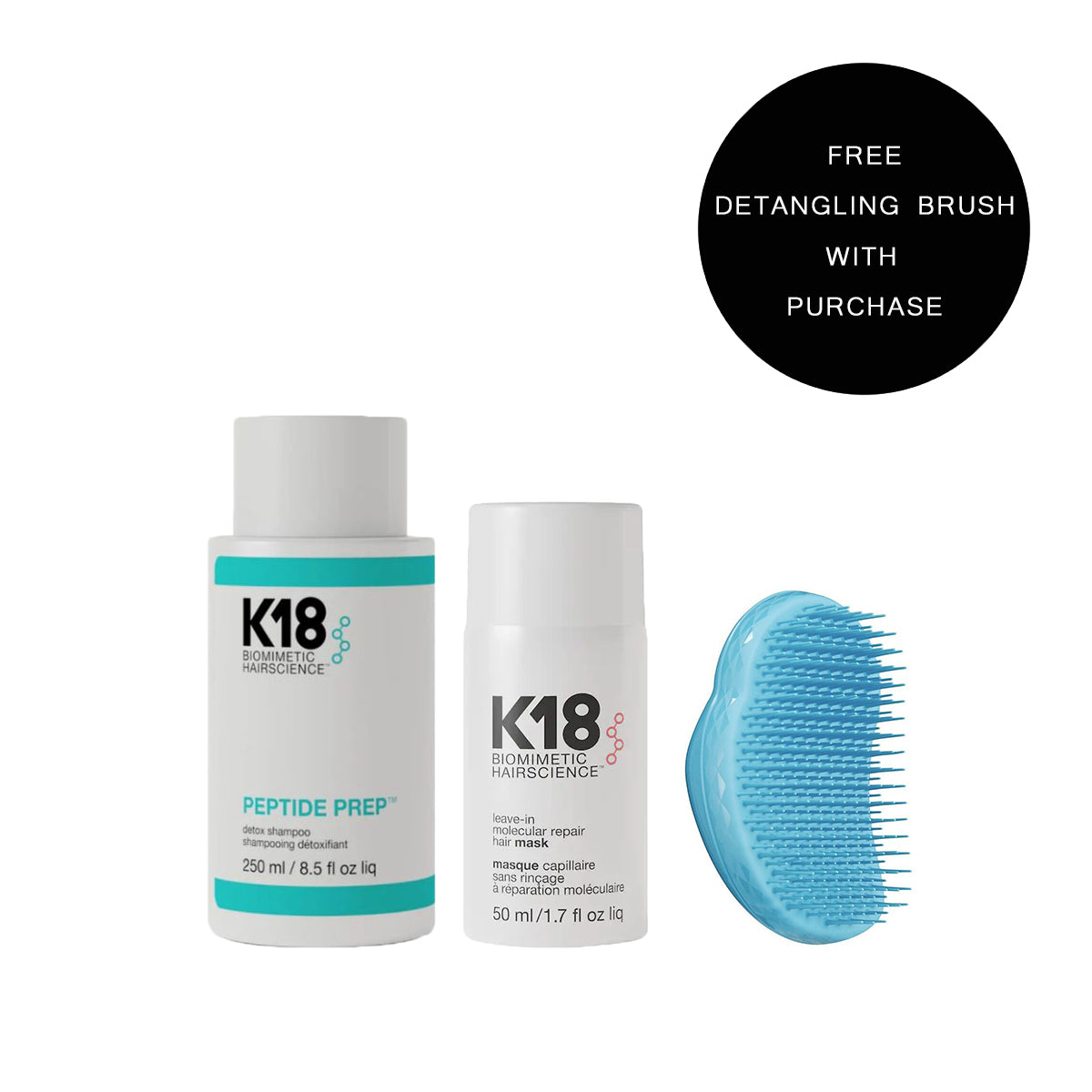 K18 Biomimetic HairScience Peptide Prep Shampoo & Repair Mask Set