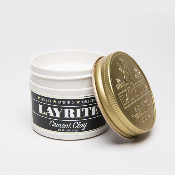 LAYRITE Cement Clay 4.5ozニコセット￼ layrite-cement-clay-jar-opened