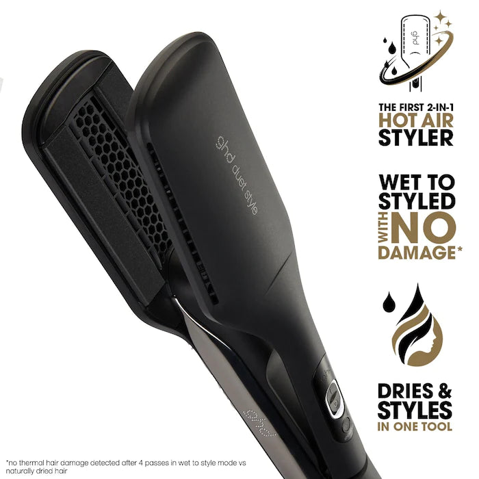 GHD Duet Style 2-in-1 Hot Air Styler Flat Iron - Black