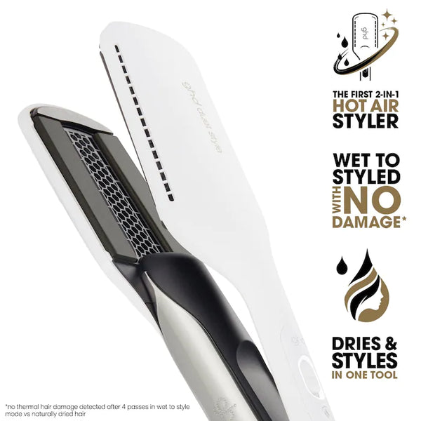 GHD Duet Style 2 in 1 Hot Air Styler Flat Iron White