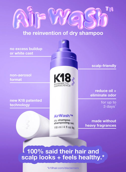 K18 Biomimetic HairScience Airwash Dry Shampoo 118ml