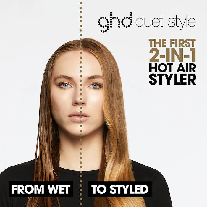 GHD Duet Style 2-in-1 Hot Air Styler Flat Iron - Black